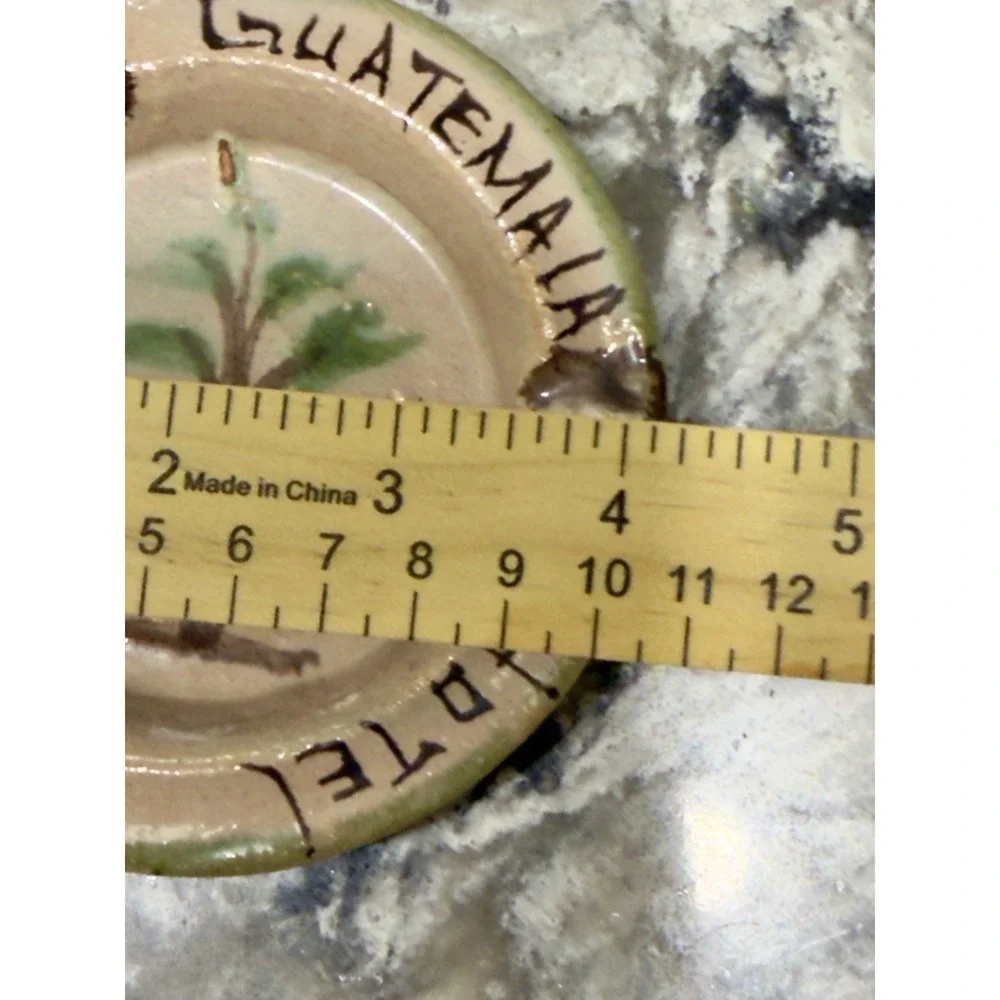 Vintage Camino Real Hotel Guatemala Handmade & Painted Pottery Ashtray 4